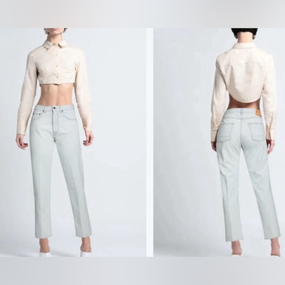 Golden goose jolly leg cropped straight jean light wash size 27